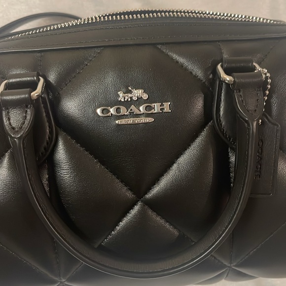 EUC coach black quilted Rowan satchel - Picture 15 of 16